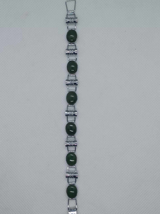 x6 Cabochon-Cut BC Nephrite Jade Bracelet