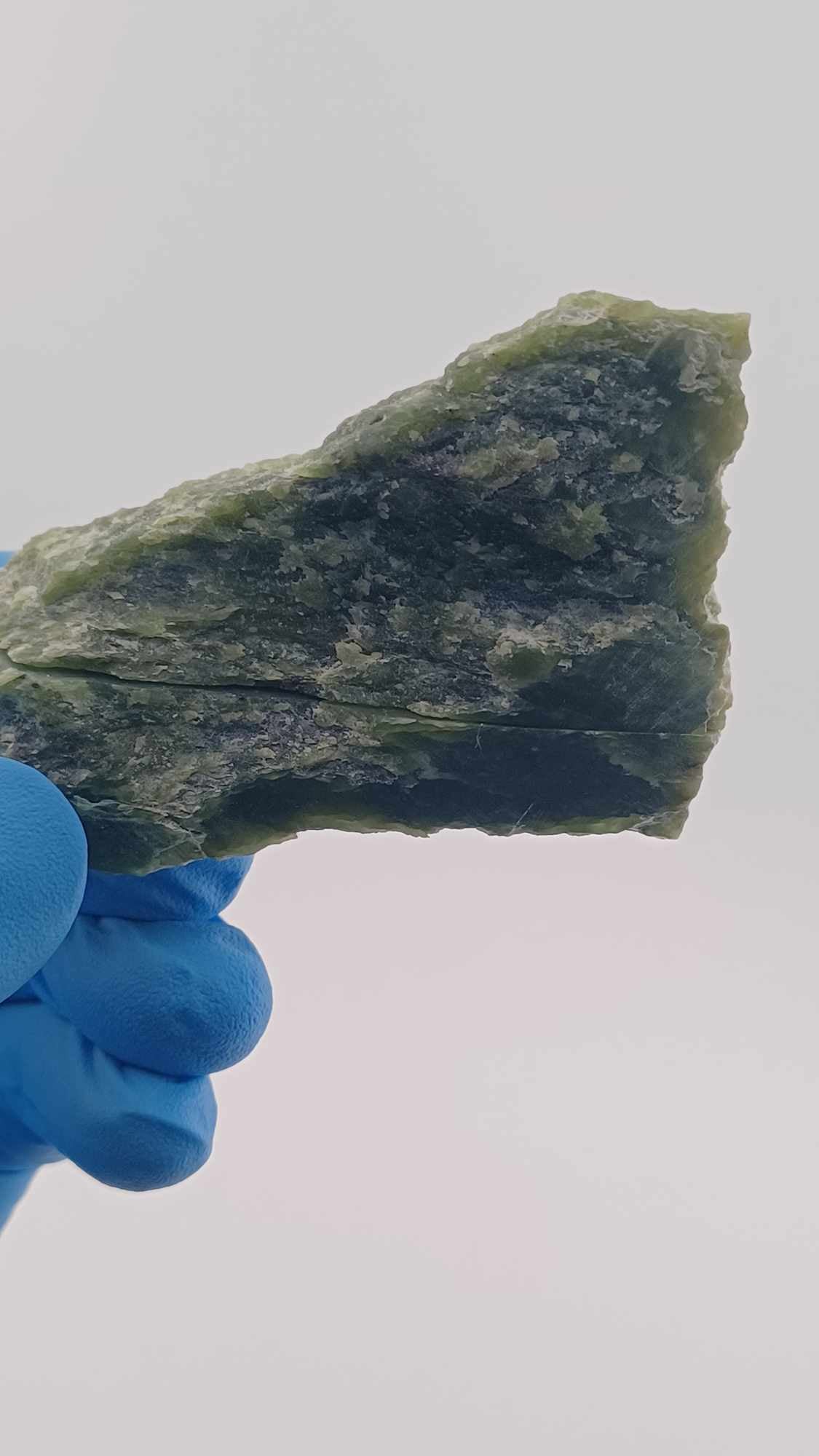 Canadian Cassiar Nephrite Jade Specimen (cut & Polished) - 142g put back together and showing translucency