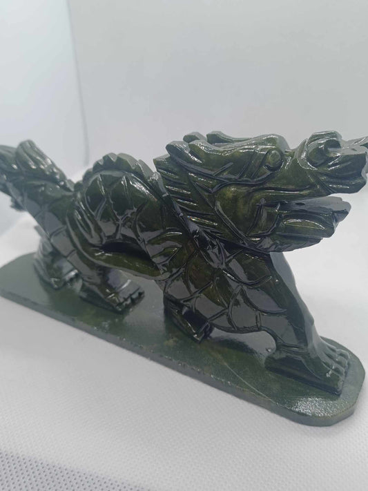 Chinese Nephrite Jade Dragon Sculpture
