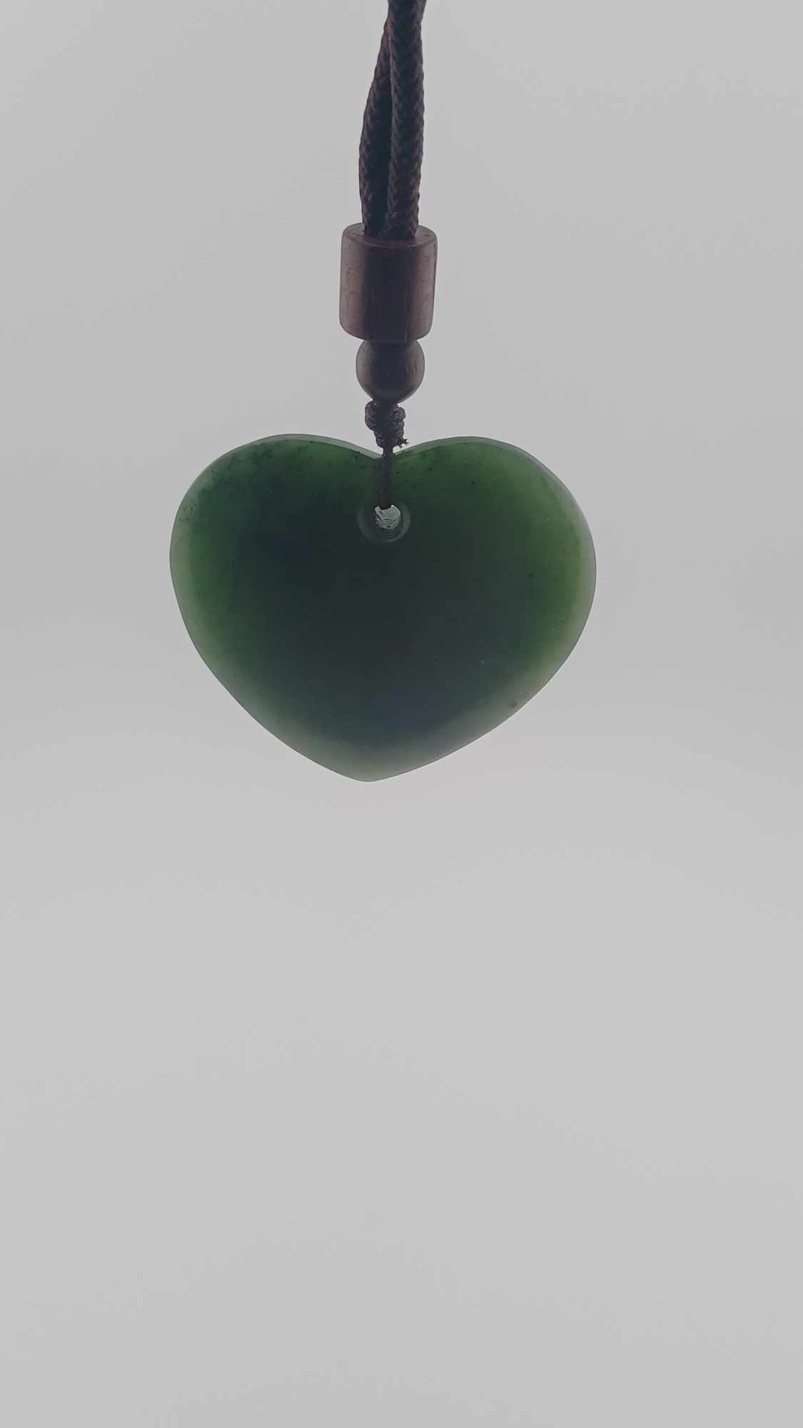 Grade-A Nephrite Jade Heart Pendant Necklace - Large
