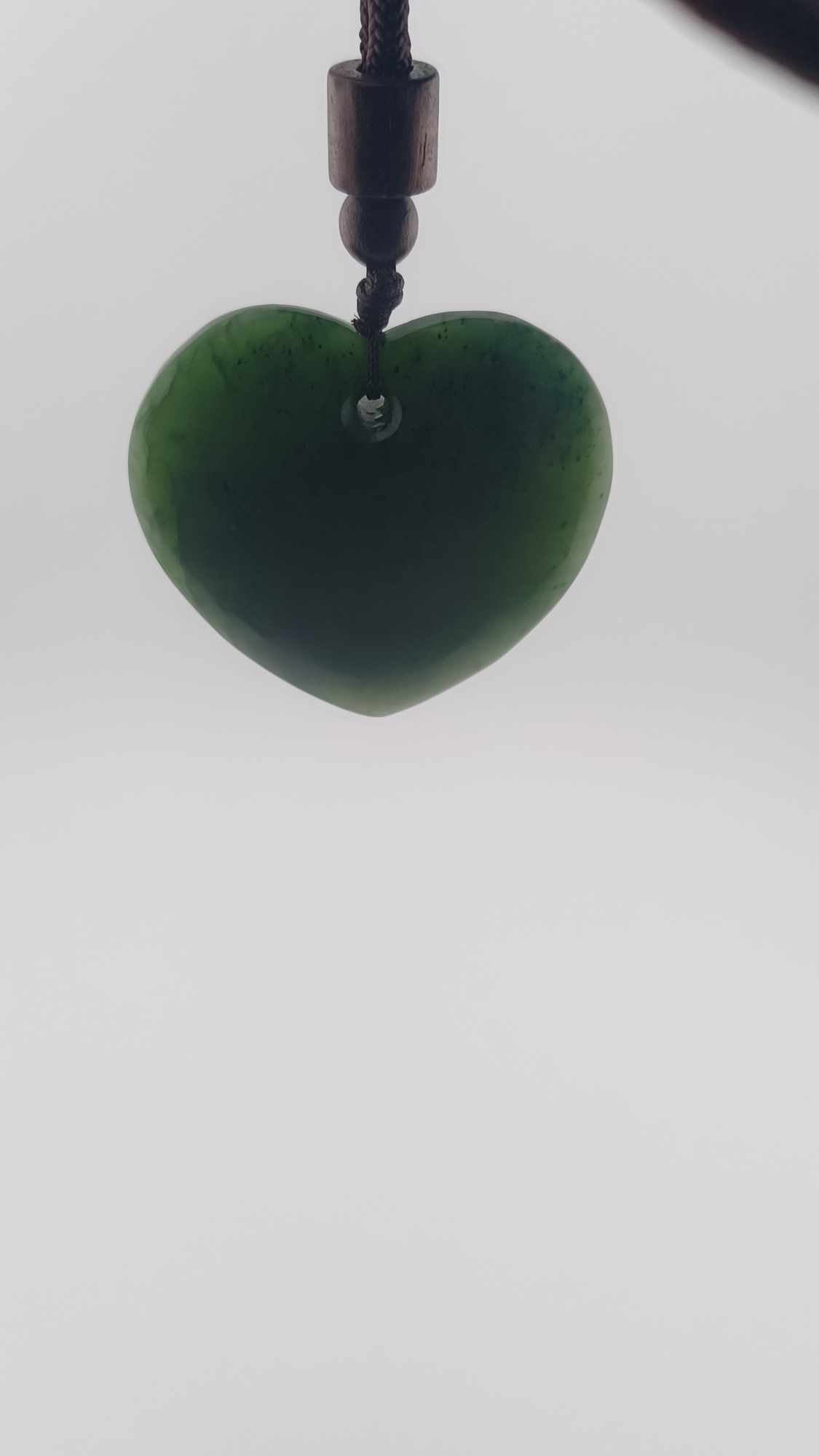 Grade-A Nephrite Jade Heart Pendant Necklace - Large