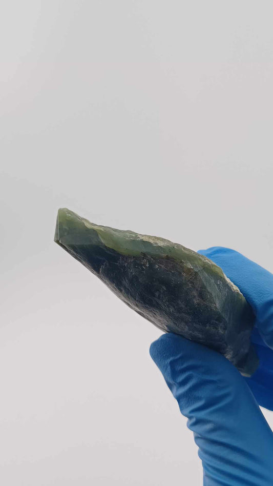 Grade-B Canadian Cassiar Rough Stone - 118g translucency side