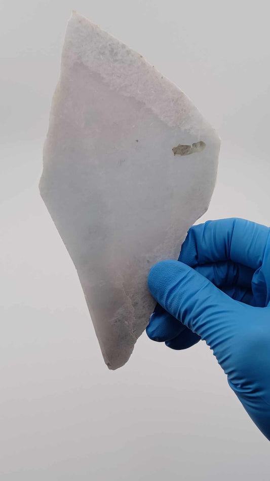 Icy White & Light Blue Jadeite Slab - 162g - High Translucency