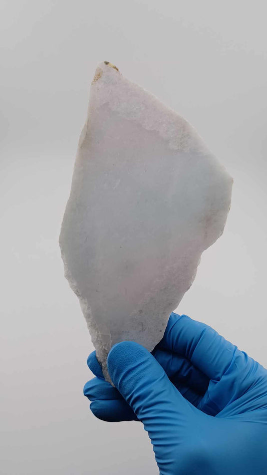 Icy White & Light-Blue Rough Jadeite Slab - 171g - Highly Translucent