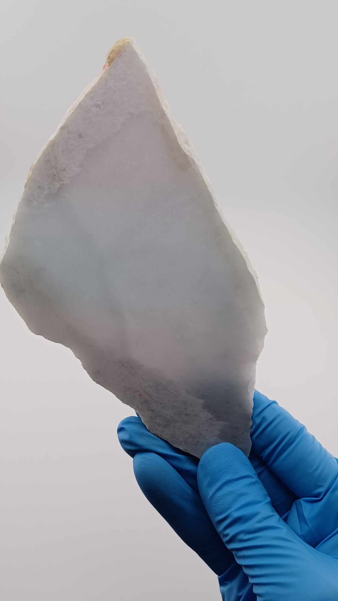 Icy White & Light-Blue Rough Jadeite Slab - 171g - Highly Translucent