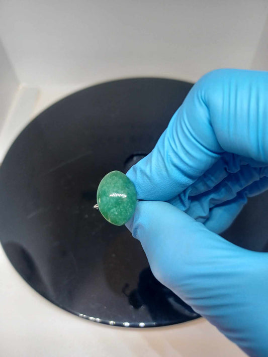 Grade-A Green Japanese Jadeite Adjustable Ring: Size 6-10
