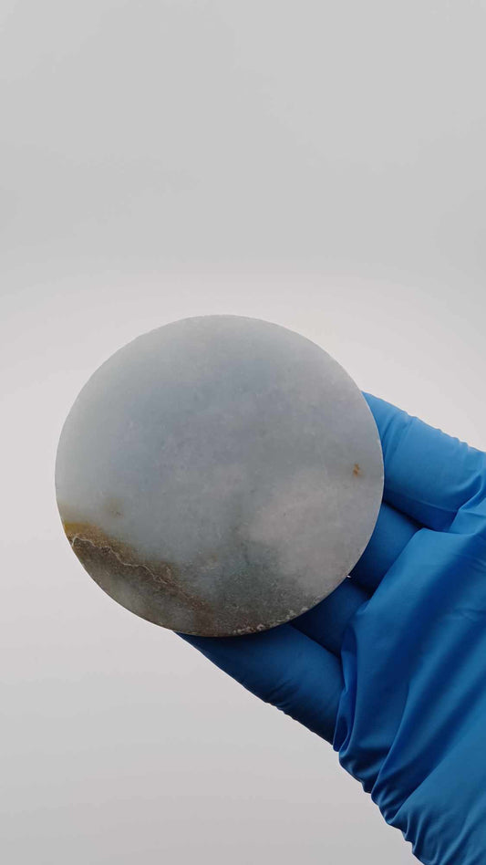 Light Green Rough Jadeite Thin-cut Circle - 68g