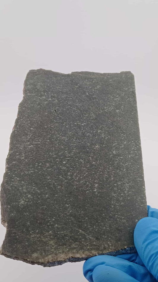 Long Medium Green White Dot Inclusion Slab - 153g