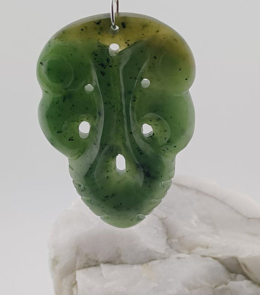 High Quality Nephrite Jade Facemask Necklace - New Zealand/Māori Inspired