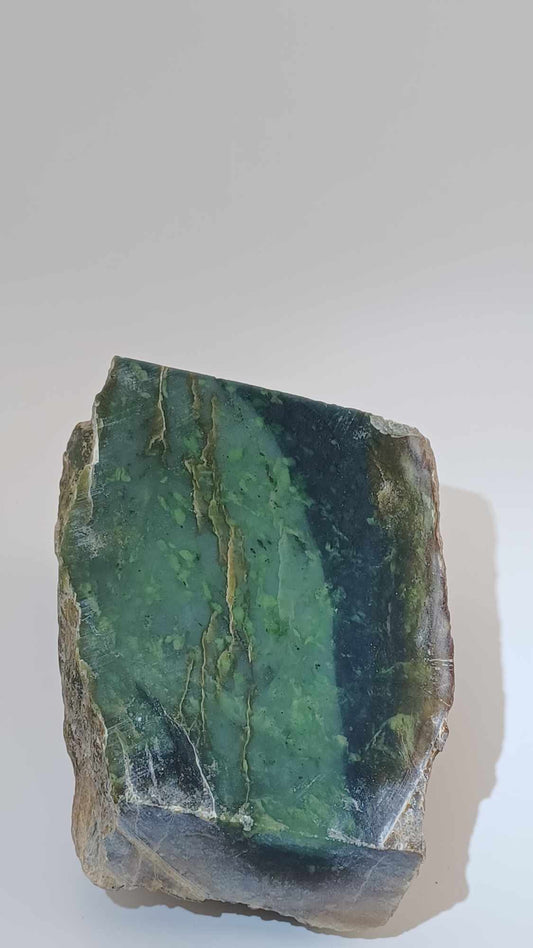 Rare Half Blue/Green Nephrite Jade - 1.3kg - Bright Green Chromium Spots