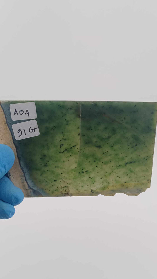 Grade-A Light Green Chromium Loaded Nephrite Jade - 91g - Thin Cut