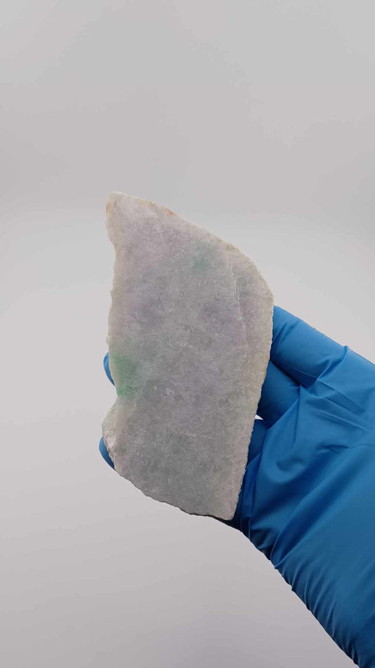 White & Green Jadeite Slab with Lavender hue - 208g