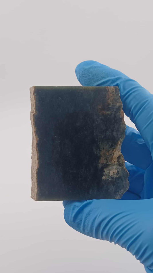 Grade-B+ Wyoming Black with Light-Green Hues Nephrite Jade Chunk 201g