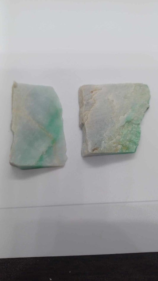 White & Green Jadeite - Two piece 58g - Grade B+