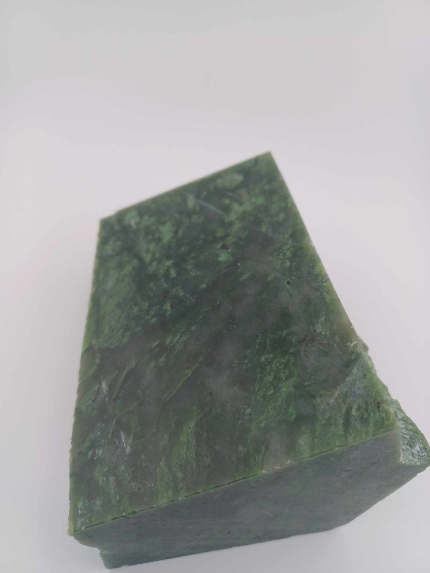British Columbia Nephrite Jade Slab in the rough Highly Translucent laying flat