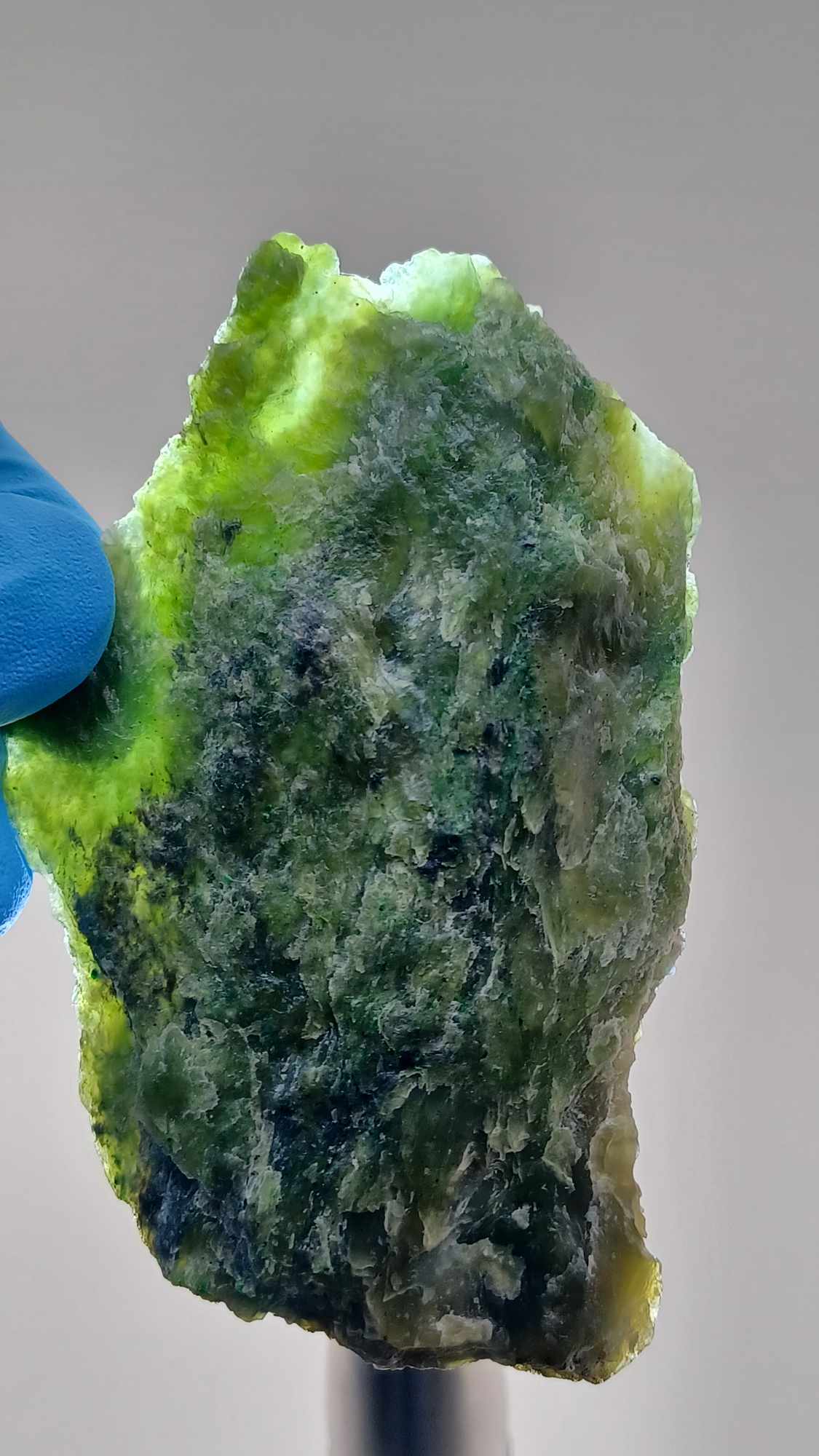 Canadian Cassiar Flat Nephrite Jade Specimen - Chromium Loaded - 96g