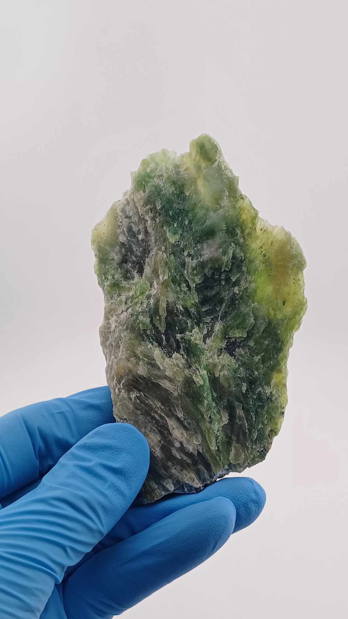 Canadian Cassiar Flat Nephrite Jade Specimen - Chromium Loaded - 96g