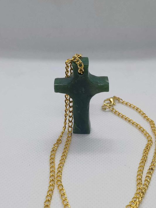 BC Nephrite Jade Cross Chain (Grade-A)