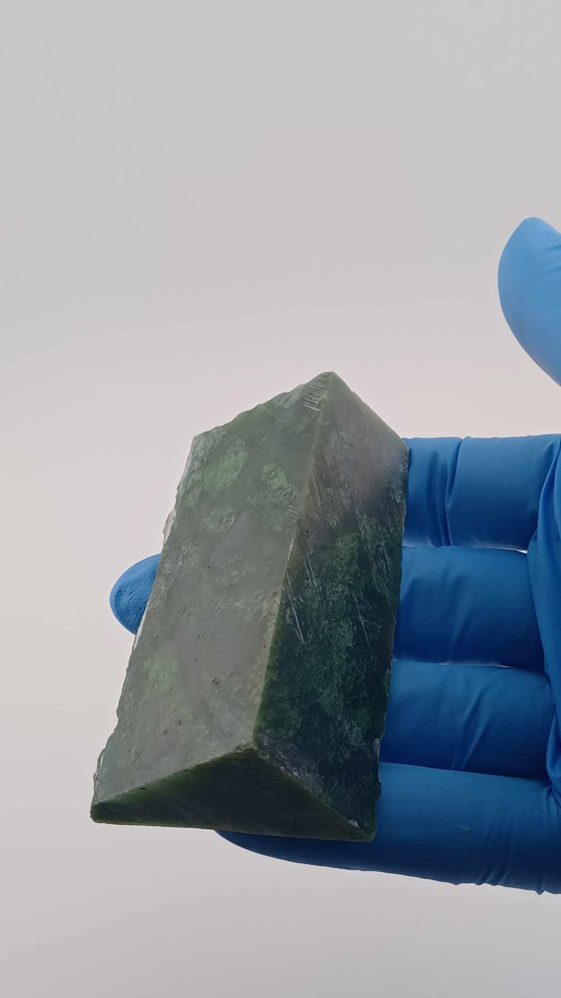 back/side view of Grade-A Canadian "Wolfrat mine" Nephrite Jade Slab - 117g