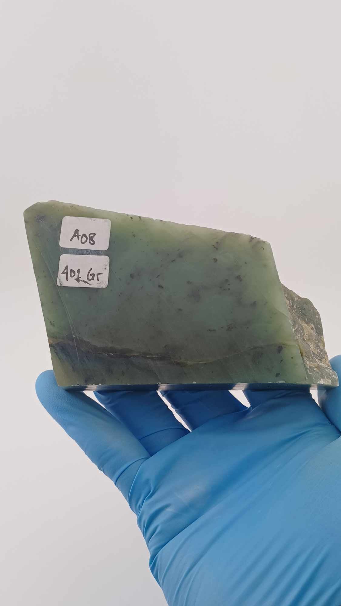 Half Light & Half Dark Green Nephrite Jade - 401g - Grade B