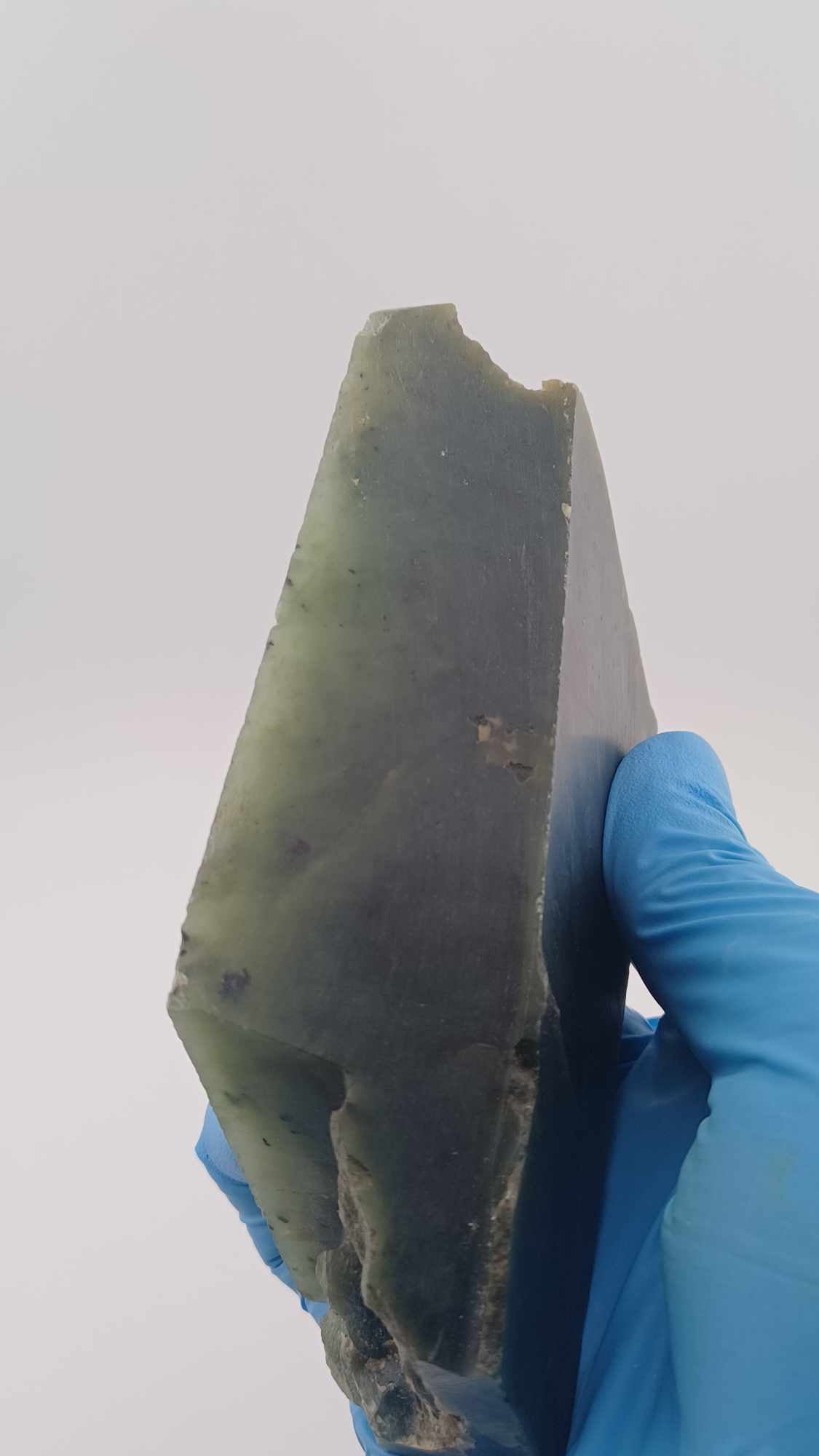 Half Light & Half Dark Green Nephrite Jade - 401g - Grade B