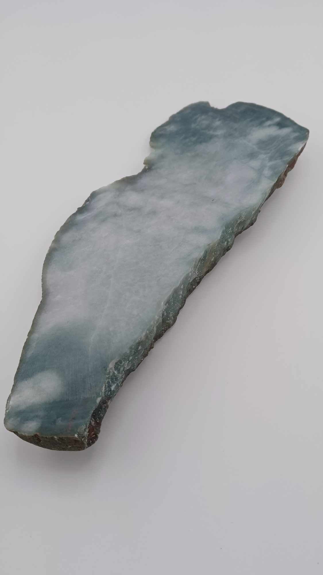 Burma White & Blue/Green Rough Jadeite Slab - 429g - High Quality