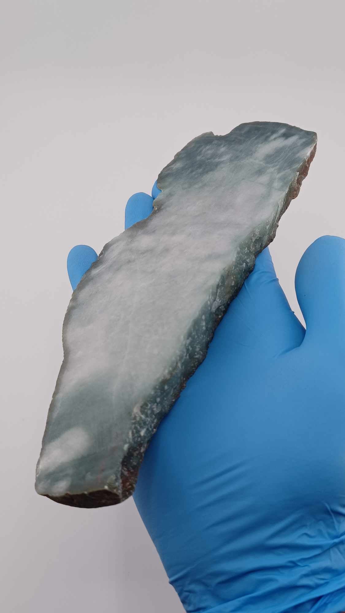 Burma White & Blue/Green Rough Jadeite Slab - 429g - High Quality