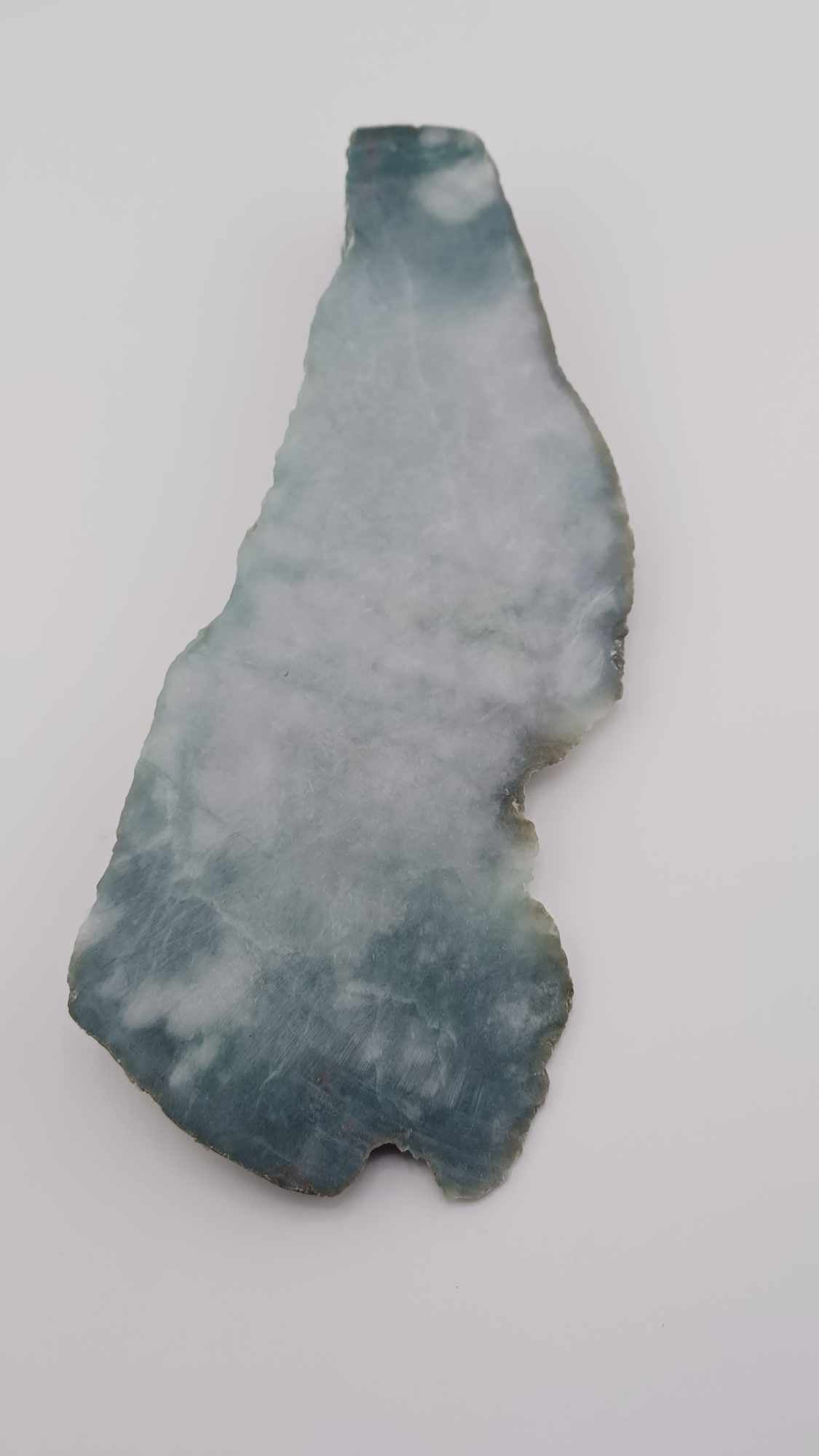 Burma White & Blue/Green Rough Jadeite Slab - 429g - High Quality