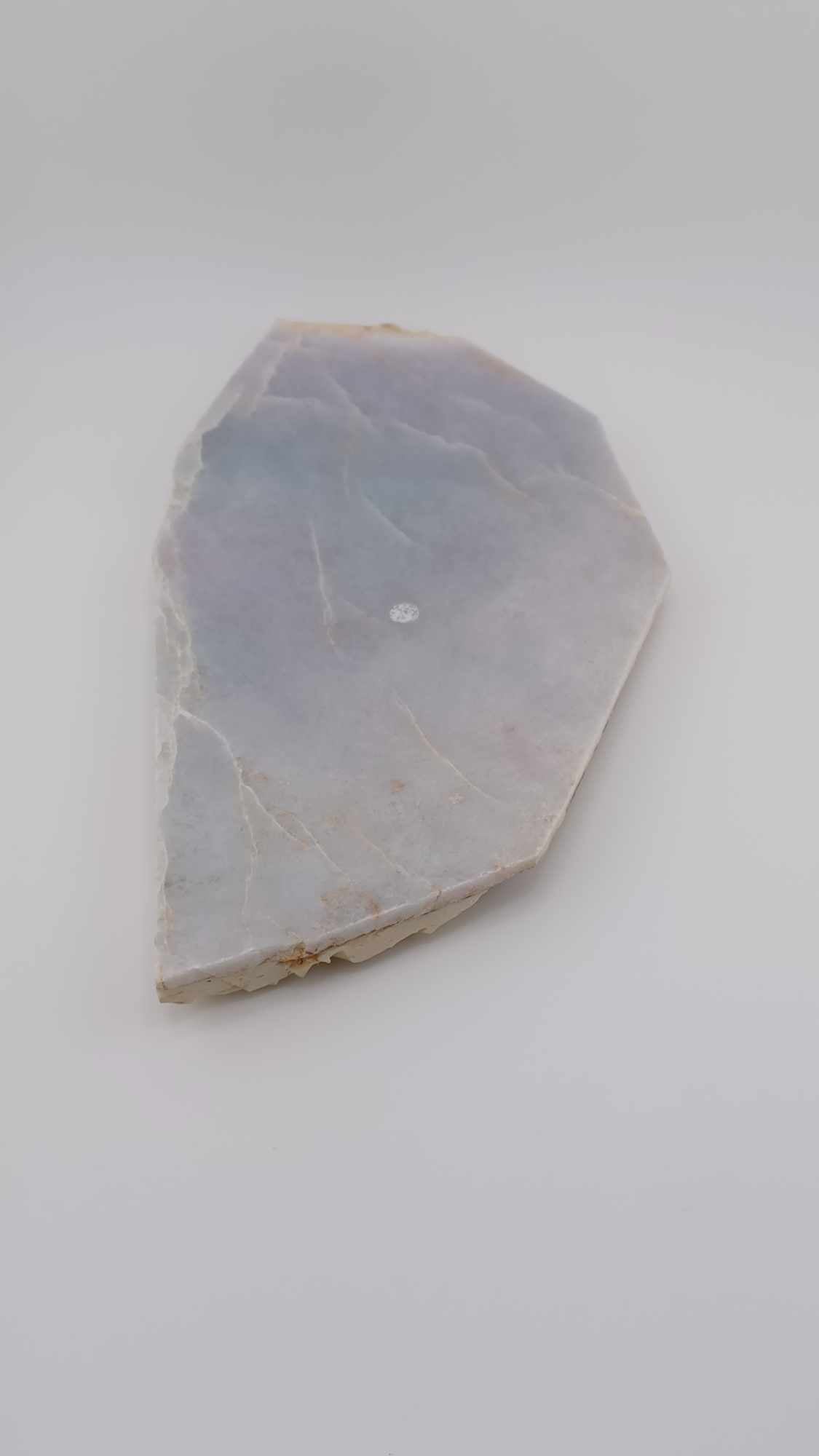 Large White Jadeite Slab with Light Green hues - 630g - On Sale!