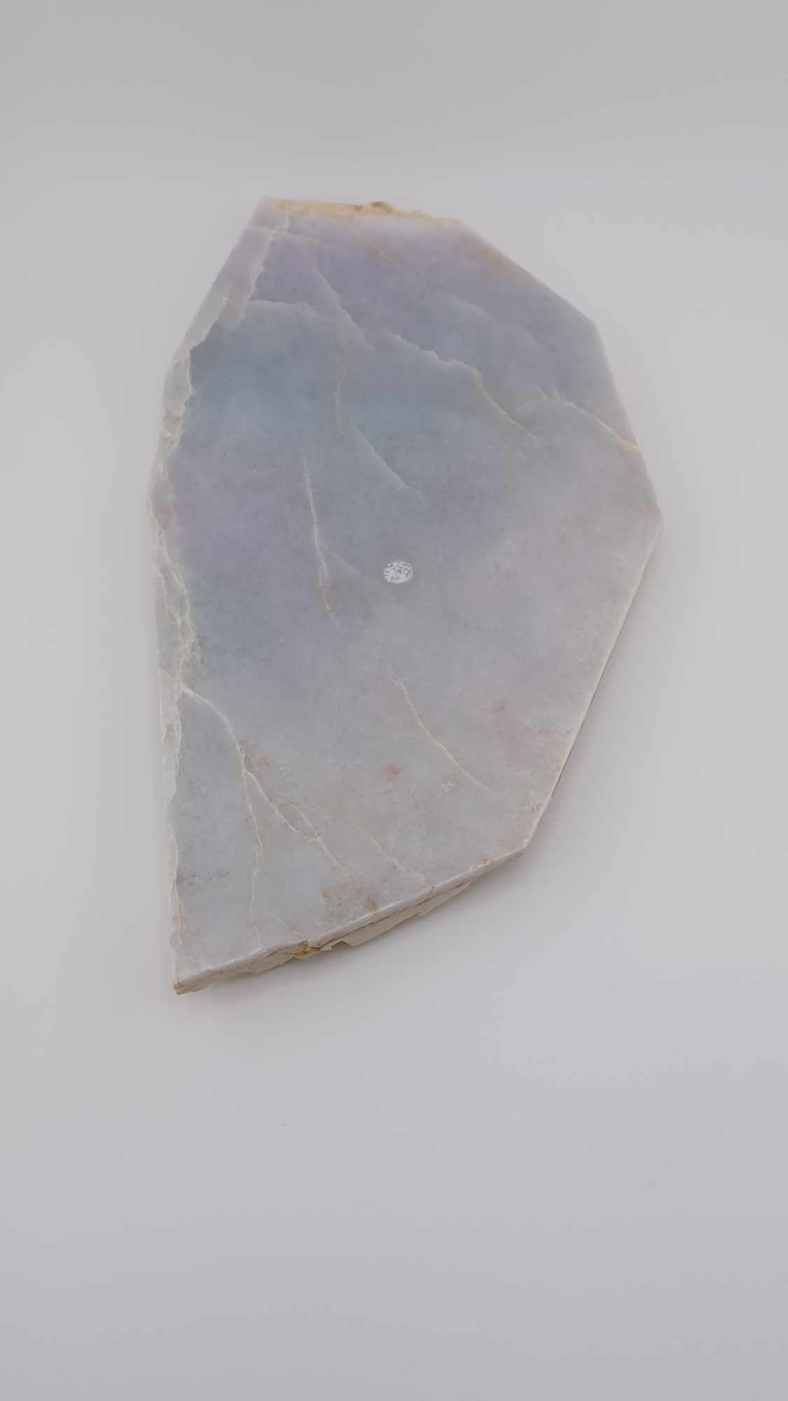 Large White Jadeite Slab with Light Green hues - 630g - On Sale!