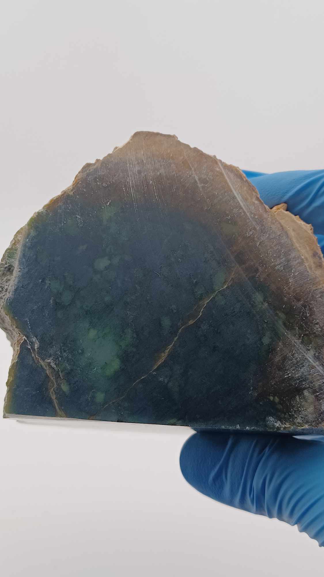 Rare Half Blue/Green Nephrite Jade - 1.3kg - Bright Green Chromium Spots