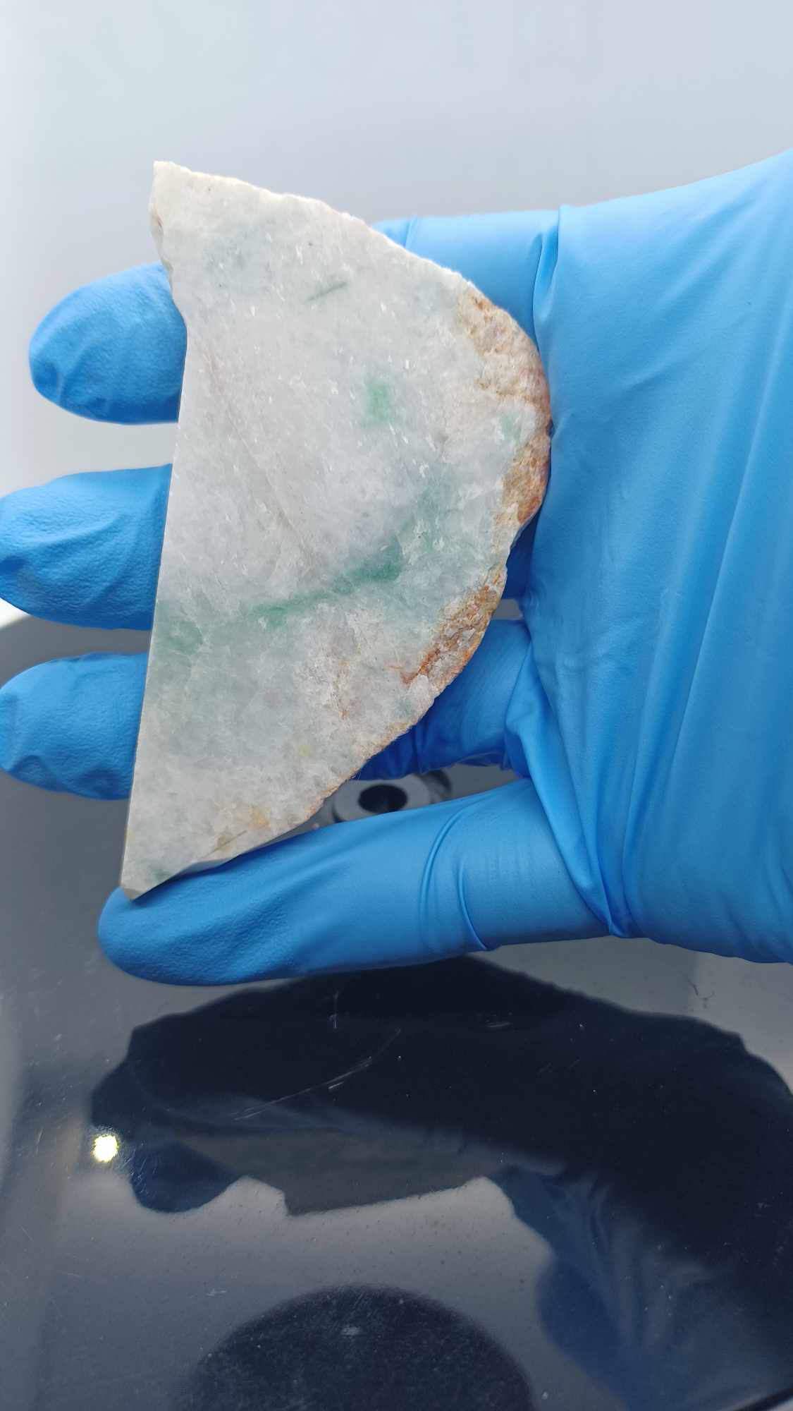 White & Green rough Jadeite Mini slab - 80grams - Grade B