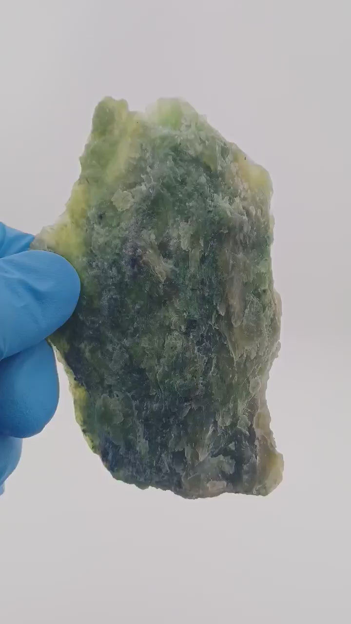video of Canadian Cassiar Flat Nephrite Jade Specimen - Chromium Loaded - 96g