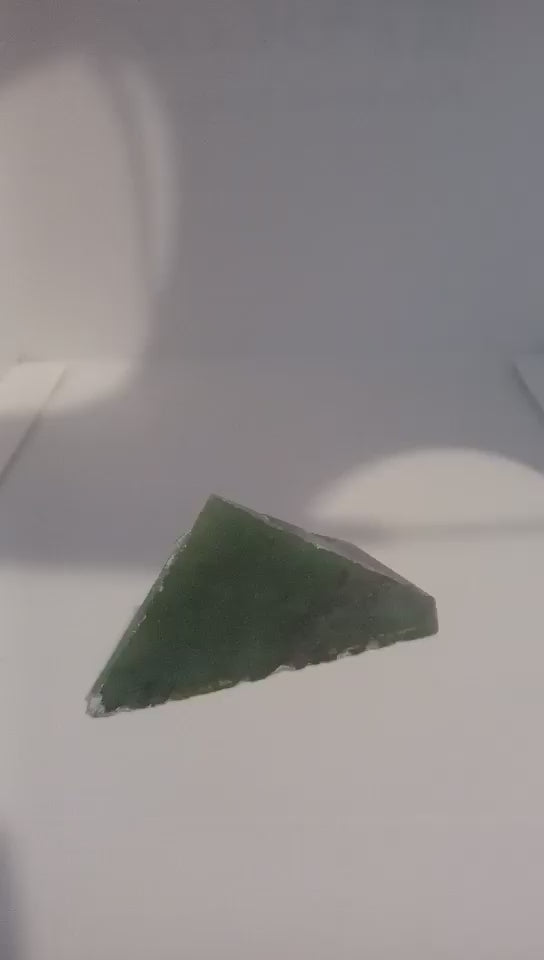 Triangle cut of Nephrite Jade Video High Translucency