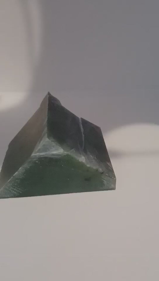 BC Nephrite Jade - 348g Slab - Triangle Cut - Grade B+