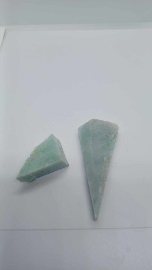 White/Green Jadeite - Two pieces 41g - Grade B+