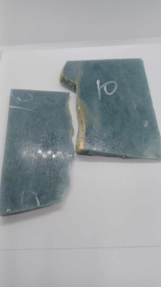Medium Blue Jadeite Slabs - 263g - High Translucency
