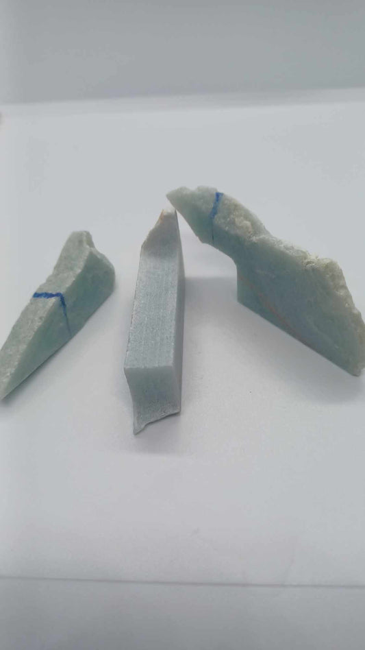 Light Blue Jadeite - Three pieces 91g - HIGH Translucency